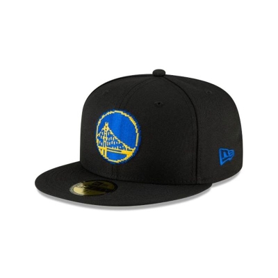 Golden State Warriors Gorra | New Era NBA Pixel 59fifty Fitted Cap Mexico - Negros